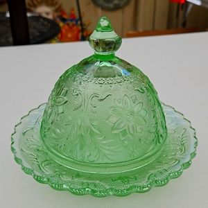 Vintage Indiana Glass Co. Vintage Chantilly Dome Covered Sandwich/Cheese/Butter